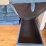 Blue Velvet Corner Sofa Bed with Storage Image 2