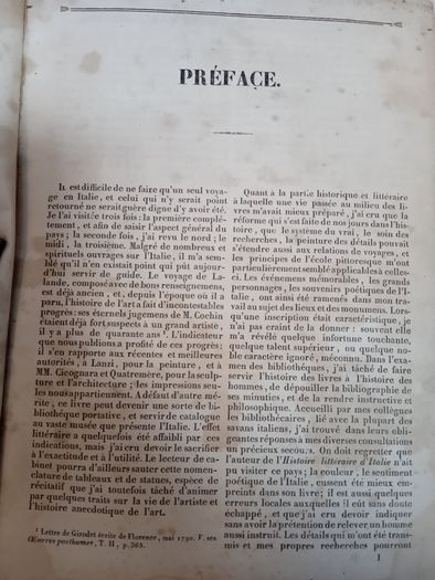 Voyages Historiques Et Litteraires En Italie, Pendant Les Annees 1826,1827 Et 1828; Ou L'indicateur Italien by Antoine Claude Valery, 1835 (AB515)