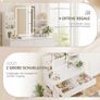 Dressing Table with Stool and Mirror, Dressing Table with LED Lighting with 3 Colours, Adjustable Brightness, Cosmetic Table with 2 Drawers, Open Compartments, Modern (White) Image 6