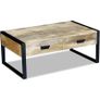 Coffee Table with 2 Drawers Solid Mango Wood 100x60x40 cm Image 4