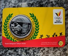 Belgium 5 Euro Base Metals Brilliant Uncirculated Coin 2020 - Team Belgium (Relief) - Belgian Coin-card Catalogue