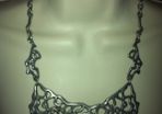 Chunky Ornament Silver Plated Pewter Necklace - Ottomon Folklore Turkish Decorative Art