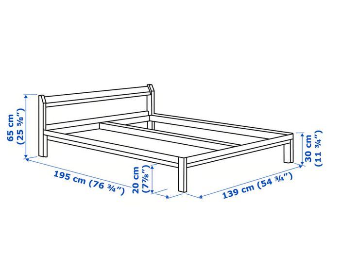 IKEA NEIDEN Double Bed Frame with Slats