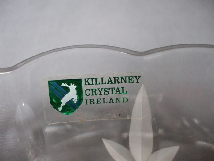 SALE!  KILLARNEY CRYSTAL Small Footed Bowl with 22 carat gold finishing