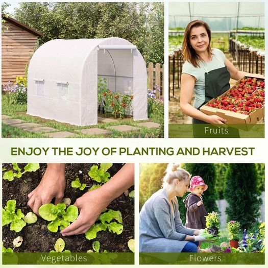 250Lx200Wx200H cm Walk-in Greenhouse-White (FREE SHIPPING)