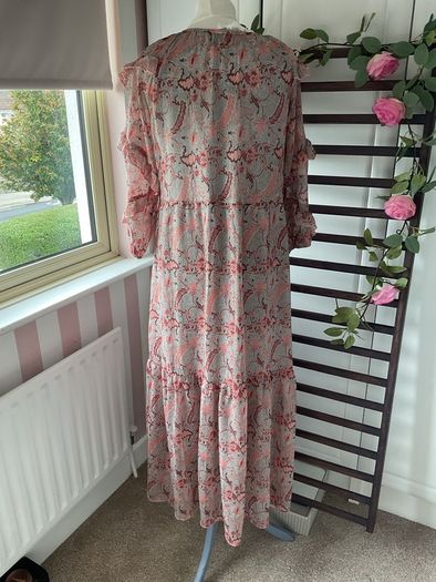 dress Bnwt indie + moi grey pattern long boho style dress T1