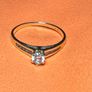 18ct Solid Gold Solitaire Ring with Accent CZStones Image 4