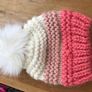 Gelso Bianco womens Salmon Pink Wool Alpaca Knit Beanie Hat Cap from Italy Image 2