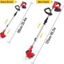 Cordless Garden Strimmers,Electric Cordless 21v Grass Strimmer with 2 X 2000mAh Battery, Adjustable Metal Blades,Garden Trimmer Telescopic Lightweight with Roller, 850W, for Gardens Image 4