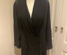 Vintage Ghost London black viscose dress - size 12