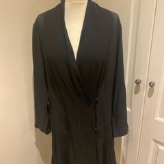 Vintage Ghost London black viscose dress - size 12