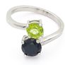 Peridot and Spinel 925 Silver Ring Image 2