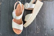 Size 40 cream wedge sandals