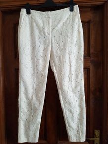 Cream Lace River Island Trousers size 10