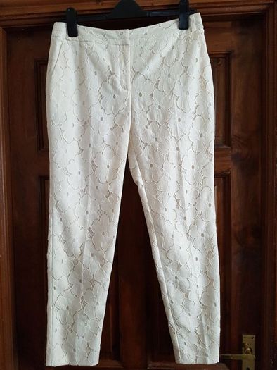 Cream Lace River Island Trousers size 10