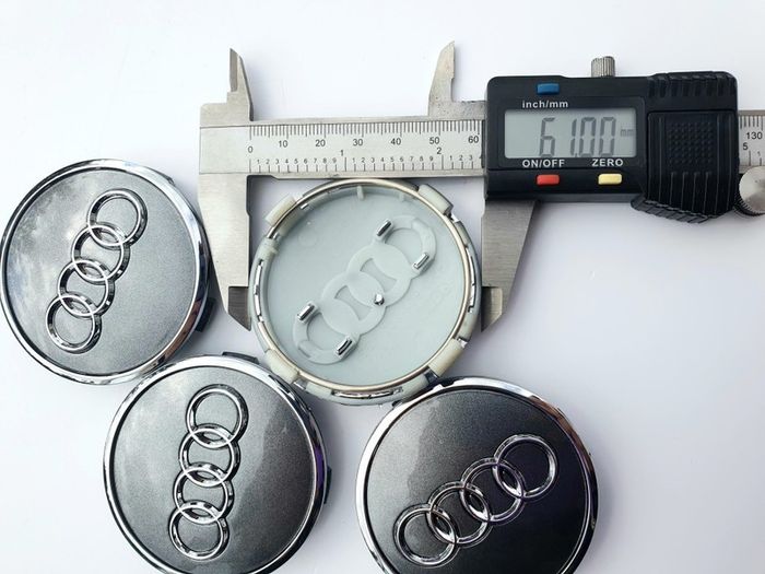 Set/4x 61mm AUDI Gloss GREY 3D alloy wheel centre caps cap 4M0601170JG3 Hub Cover
