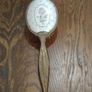 Vintage Gold Tone Metal Brush With Floral Tapestry Image 4