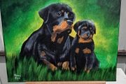 Original Painting  Mother and Son