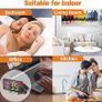 LED Projection Alarm Clocks Digital Clock for Bedroom 180 Rotatable Projector Colorful Digit Display Snooze Temperature 12/24H 4-Level Adjustable Brightness Night Mode for Home Office Decor Image 9