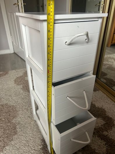 Bathroom / White 3-Drawer Storage Unit