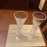 Two Galway Crystal vasesFURTHER  REDUCED in perfect condition , as just displayed .height is 9 inches . Image 5