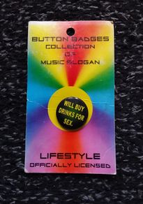 Vintage Lifestyle Button Badge - " Will Buy Drink For Sex "