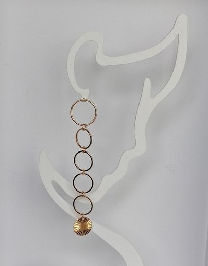 Elegant Gold Starburst Disc & Link Earrings