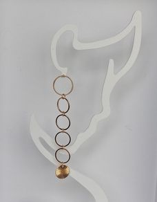 Elegant Gold Starburst Disc & Link Earrings