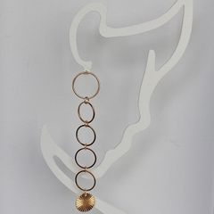 Elegant Gold Starburst Disc & Link Earrings