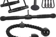Quality Cable Attachments for Home Gym, LAT Pulldown Equipment, Weight Machine Accessories, Straight Pull Down Bar, V Bar, Tricep Rope