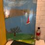 Vintage Folk art textile landscape Image 2