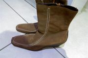 Brown Suede Wedge Ankle Boots, 7.5 UK