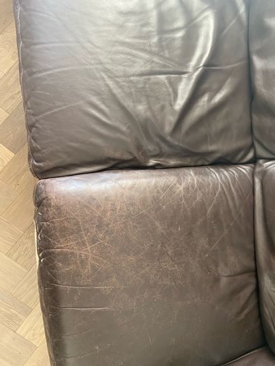 Italsofa brown leather 2 seater sofa