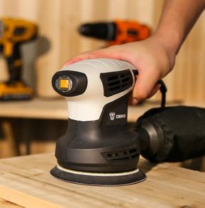 Random Orbit Sander with 8 Hole 125mm Sandpaper and Variable Speed Sander Power Tools