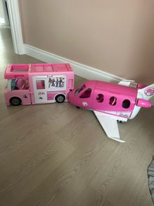 Barbie bus and airplane