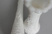Pair of White Glass Vases