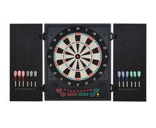 Electronic Dartboard Set, 27 Games Modes and 202 Variations, LED & 12 Soft Tip Darts and Cabinet to Storage, Ready-to-Play Multi-Game Option Darts Machine