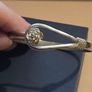 925 Sterling Silver Bangle with Rope and Rose Shaped Clasp Image 3