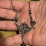 Vintage Solid Sterling Silver Necklace with Marcasite and Amethyst Image 5