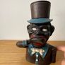 Piggy Bank Cast Iron Jolly Man Money Box J.E. Stevens 1920's Image 6