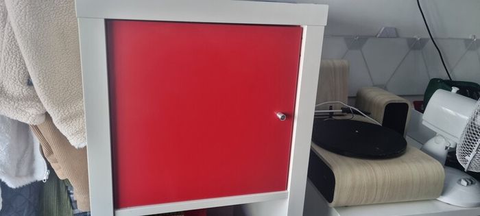 Ikea Kallax inserts with door 2 red