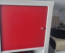 Ikea Kallax inserts with door 2 red