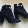 Sprox Black Faux-Suede Block Heel Ankle Boots (UK 5 / EUR 38) Image 2