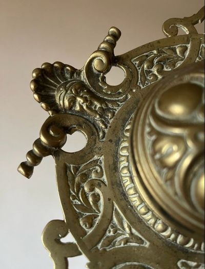 Vintage brass inkwell