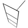 Walk-in Shower Wall with Clear ESG Glass Black 90x195 cm Image 4