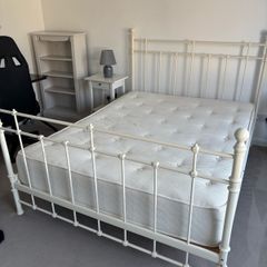 Cream wrought iron bed for sale