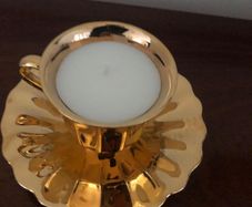 Vintage Coffee Cup and Saucer Candle