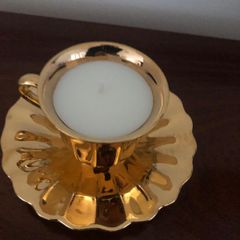 Vintage Coffee Cup and Saucer Candle