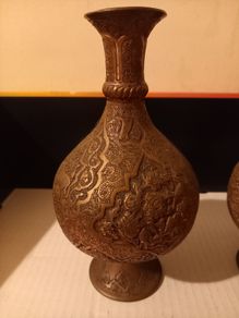 Pair of old copper vases. , HEAVY
