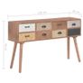 Console Table with 8 Drawers 120x30x76 cm Solid Pinewood Image 2